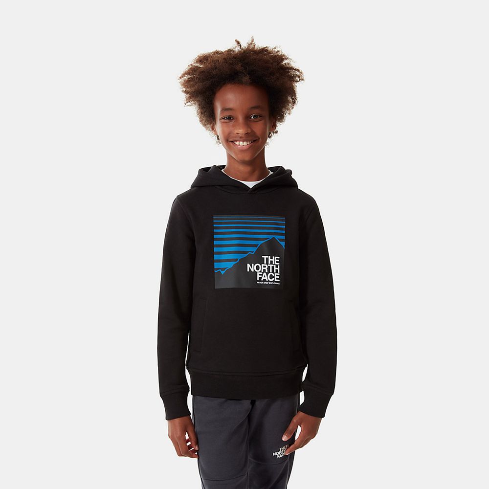 The North Face Hoodie Youth Australia - The North Face New Box Crew Black / Blue (TEK-431890)